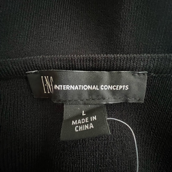 ✅🆕I-N-C Women Pearl Trim Pullover black long sleeve Blouse - Picture 6 of 8